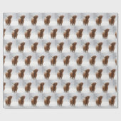 Scottish Highland Cow Licking Snowflakes Geschenkpapier (Flach)
