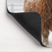 Scottish Highland Cow Licking Snowflakes Mousepad (Ecke)