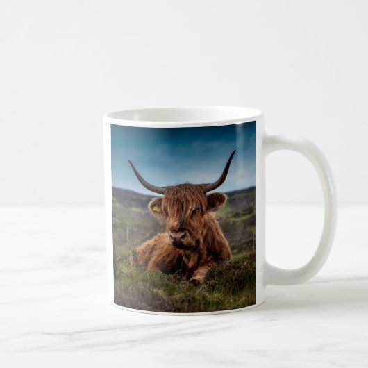 Scottish Highland Cow Longhorn Bull Rancher Kaffeetasse (Rechts)