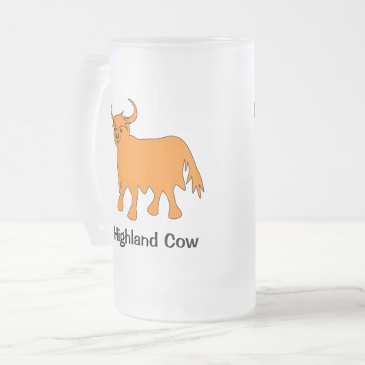 Scottish Highland Cow mattierte Tasse (Vorderseite Links)