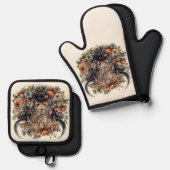 Scottish Highland Cow Ofenhandschuh & Topflappen-Set (Vorderseite/Rückseite)