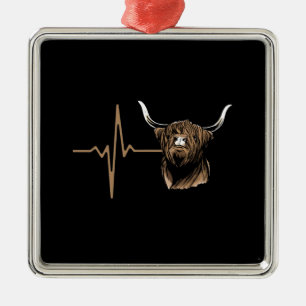 Scottish Highland Cow Ornament Aus Metall
