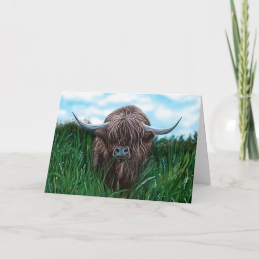 Scottish Highland Cow Painting Karte (Vorderseite)