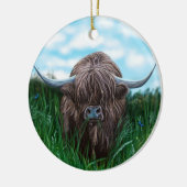 Scottish Highland Cow Painting Keramikornament (Links)