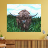 Scottish Highland Cow Painting Leinwanddruck (Insitu (Wohnzimmer))