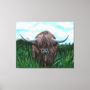 Scottish Highland Cow Painting Leinwanddruck