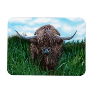 Scottish Highland Cow Painting Magnet
