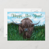 Scottish Highland Cow Painting Postkarte (Vorne/Hinten)