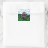 Scottish Highland Cow Painting Quadratischer Aufkleber (Tasche)