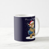 Scottish Highland Cow Plays Christmas Bagpipe Kaffeetasse (VorderseiteRechts)