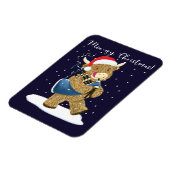 Scottish Highland Cow Plays Christmas Bagpipe Magnet (Linke Seite)