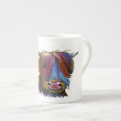 Scottish Highland Cow ' PODGER ' von Shirley M Porzellantasse (Vorderseite Rechts)