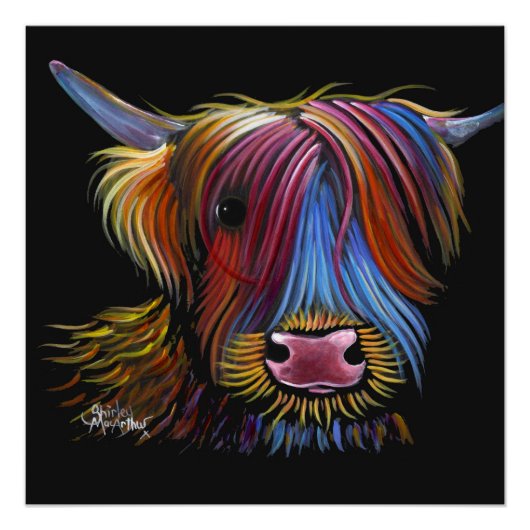 Scottish Highland Cow ' PODGER ' von Shirley M Poster (Vorderseite)