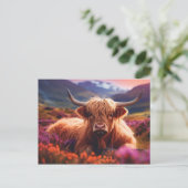 Scottish Highland Cow Postcard Postkarte (Stehend Vorderseite)