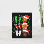 Scottish Highland Cow Print Ho Ho Ho Christmas Paj Karte (Vorderseite)