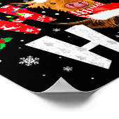 Scottish Highland Cow Print Ho Ho Ho Christmas Paj Poster (Ecke)