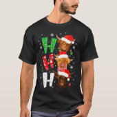 Scottish Highland Cow Print Ho Ho Ho Christmas Paj T-Shirt (Vorderseite)