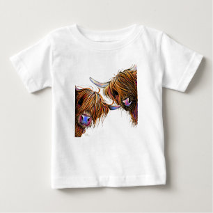 Scottish Highland Cow ‘ S&N’ by Shirley MacArthur Baby T-shirt