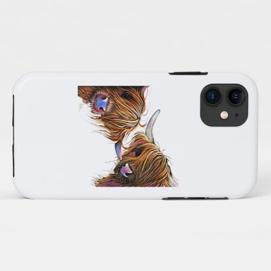 Scottish Highland Cow "S&N" von Shirley MacArthur Case-Mate iPhone Hülle (Rückseite (Horizontal))