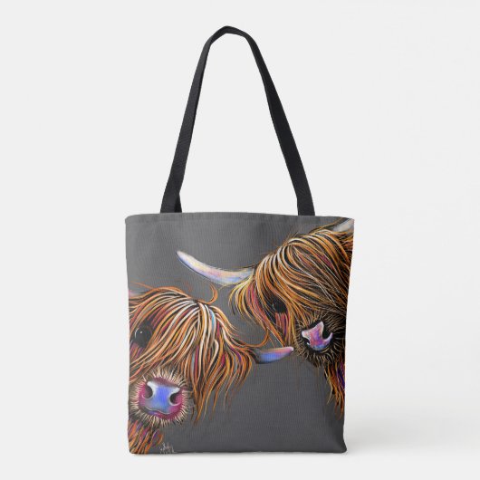 Scottish Highland Cow "S&N" von Shirley MacArthur Tasche (Rückseite)