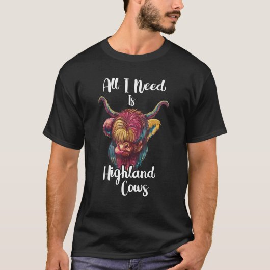 Scottish Highland Cow Scotland Highlander Cattle T-Shirt (Vorderseite)
