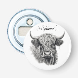 Scottish Highland Cow Sketch anpassbar Flaschenöffner