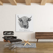 Scottish Highland Cow Sketch anpassbar Poster