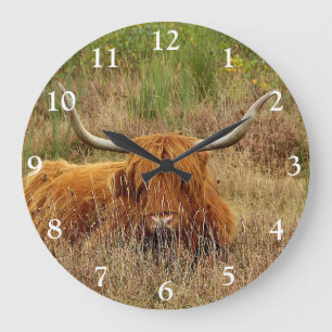 Scottish Highland Cow Square Wall Clock Große Wanduhr