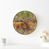 Scottish Highland Cow Square Wall Clock Große Wanduhr (Zuhause)