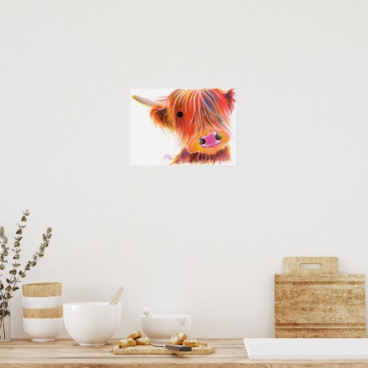 Scottish Highland Cow ' SWEET SATSUMA ' von Shirle Poster (Küche)