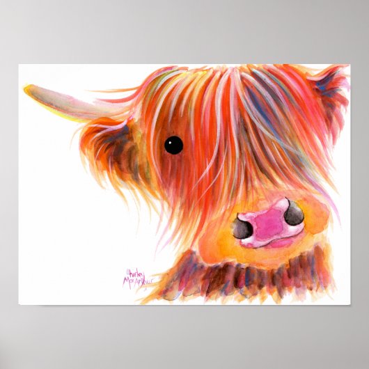 Scottish Highland Cow ' SWEET SATSUMA ' von Shirle Poster (Vorne)