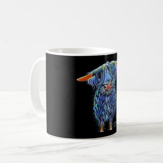Scottish Highland Cow ' THoMaS ' by Shirley M Kaffeetasse (Vorderseite Links)