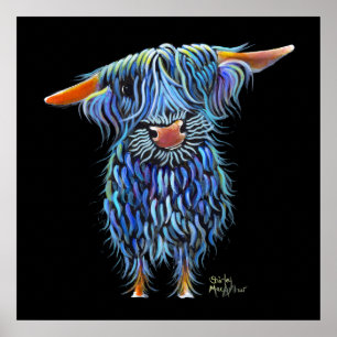Scottish Highland Cow ' THoMaS ' by Shirley M Poster