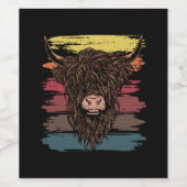 Scottish Highland Cow Weinetikett (Einzelnes Label)