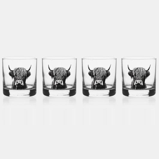Scottish Highland Cow Whiskey Glasses Whiskyglas (Vorderseite)