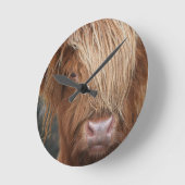 Scottish Highland Cows - Scotland Runde Wanduhr (Winkel)