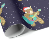 Scottish Highland Cows spielt eine Weihnachtsgitar Geschenkpapier (Rolleneckpunkt)