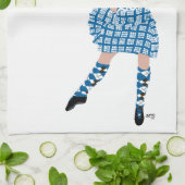 Scottish Highland Dancer - Aquamarin Geschirrtuch (Gefaltet)