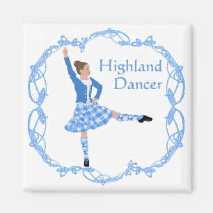 Scottish Highland Dancer Celtic Knüpfarbeit Blue Magnet