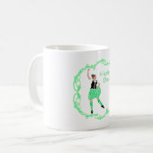 Scottish Highland Dancer Celtic Knüpfarbeit Green Kaffeetasse (Vorderseite Links)