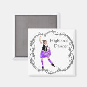 Scottish Highland Dancer Celtic Knüpfarbeit Lila Magnet (Vorderseite/Rückseite)