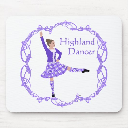 Scottish Highland Dancer Celtic Knüpfarbeit Lila Mousepad (Vorne)