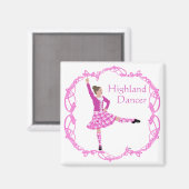 Scottish Highland Dancer Celtic Knüpfarbeit Pink Magnet (Vorderseite/Rückseite)