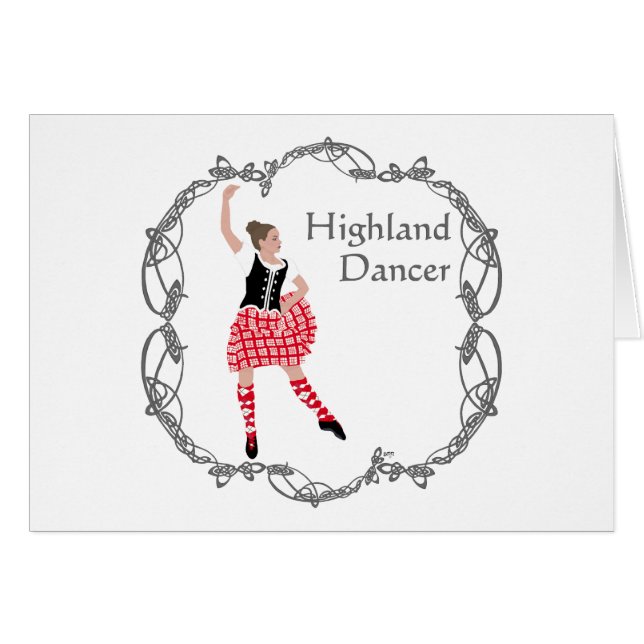 Scottish Highland Dancer Celtic Knüpfarbeit Red (Vorderseite (Horizontal))