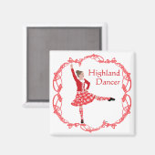 Scottish Highland Dancer Celtic Knüpfarbeit Red Magnet (Vorderseite/Rückseite)
