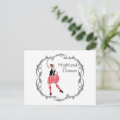 Scottish Highland Dancer Celtic Knüpfarbeit Red Postkarte (Stehend Vorderseite)