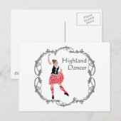 Scottish Highland Dancer Celtic Knüpfarbeit Red Postkarte (Vorne/Hinten)