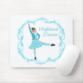 Scottish Highland Dancer Celtic Knüpfarbeit Türkis Mousepad (Mit Mouse)
