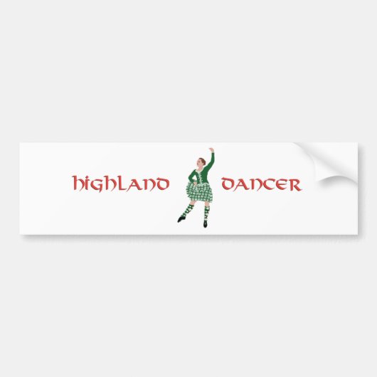 Scottish Highland Dancer Green Autoaufkleber (Vorne)
