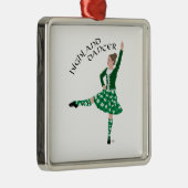 Scottish Highland Dancer - Green Silbernes Ornament (Rechts)